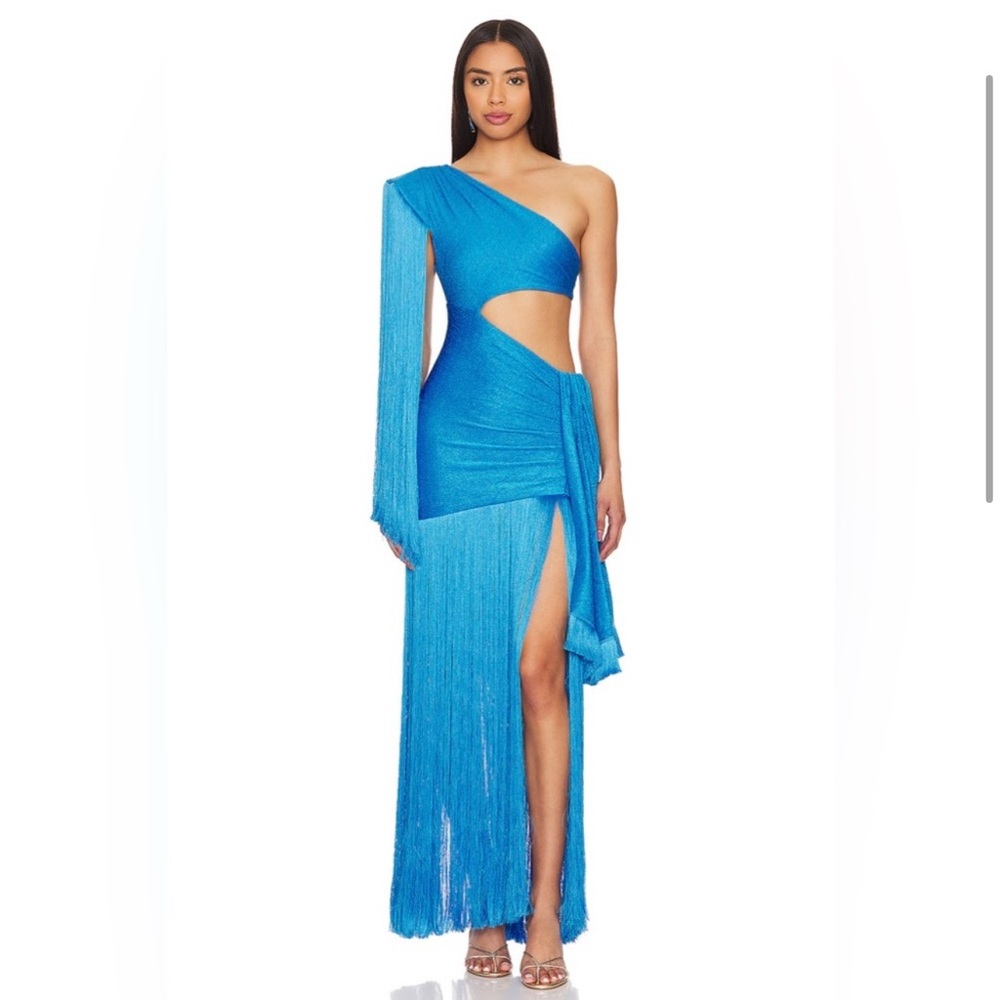 PatBO One Shoulder Blue Dress